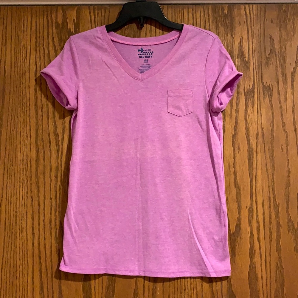 NWT Old Navy girls Large 10/12 purple pocket tee